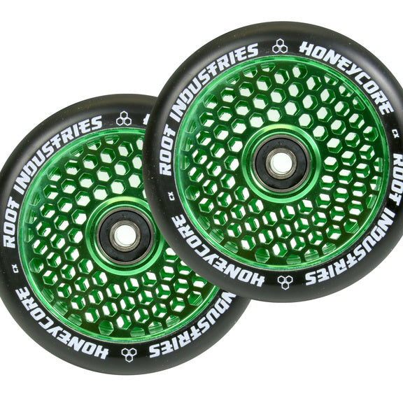 Root Industries Honeycore 120mm Black Urethane, Scooter Wheels, Green Core