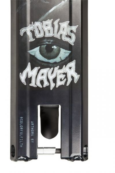 Addict Blacksmith Tobias Mayer Black, Scooter Deck, Bottom Close-up View