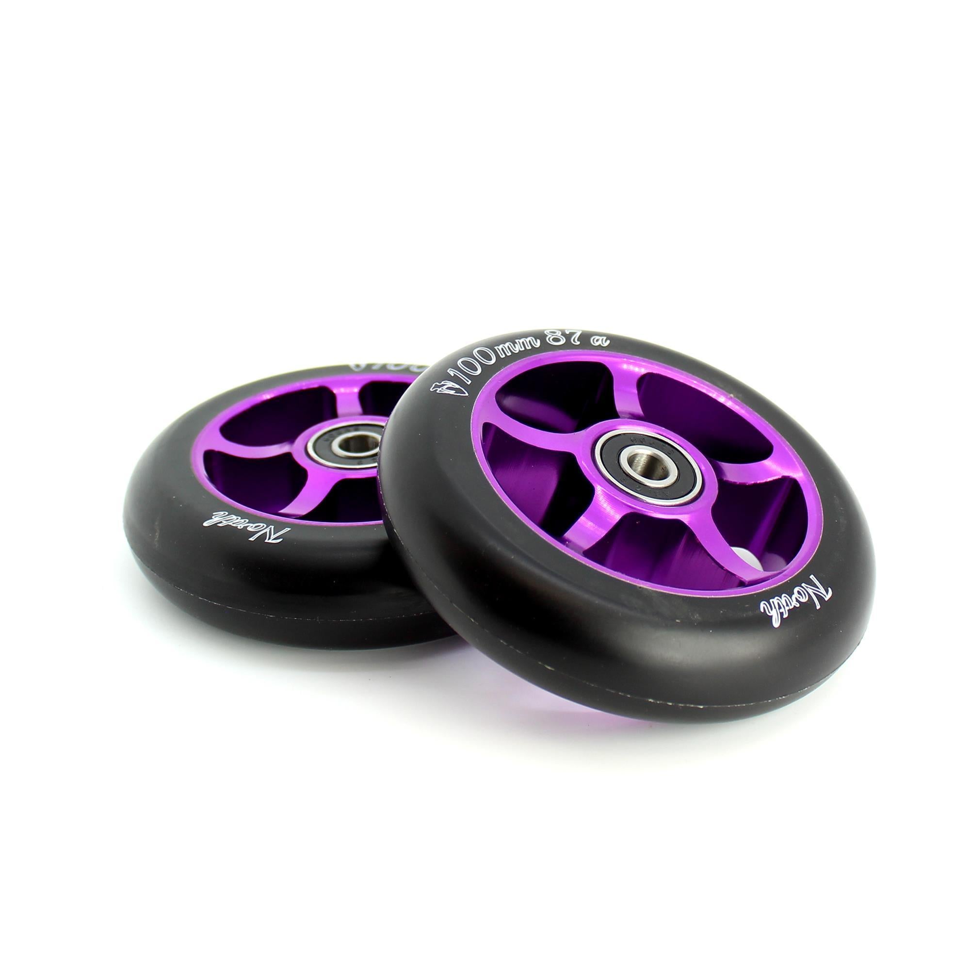 North Scooters 1st 87A 100mm (PAIR) - Scooter Wheels Purple