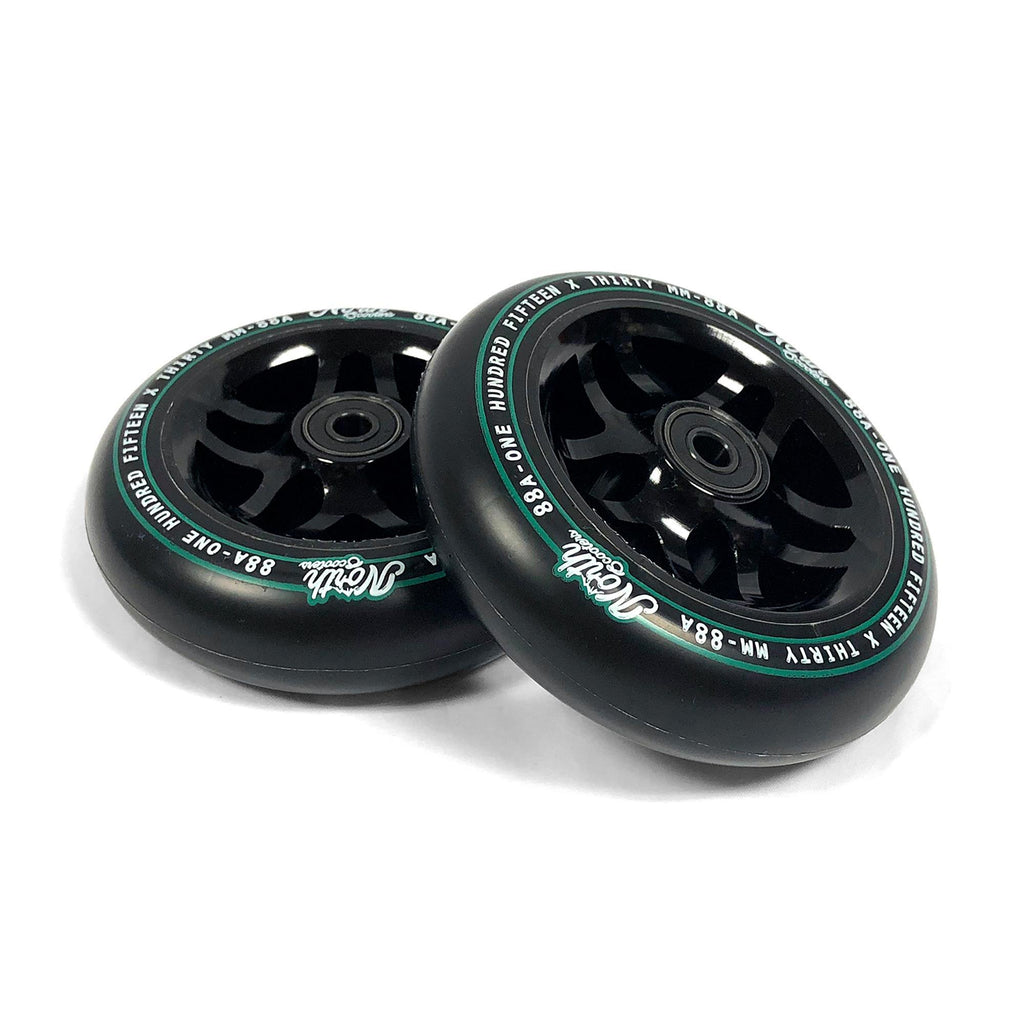 North Scooters Contact 115x30mm Black PU (PAIR) - Scooter Wheels Black