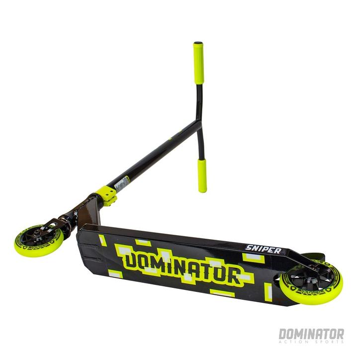Dominator Sniper - Scooter Complete Black Neon Yellow Bottom Deck Design